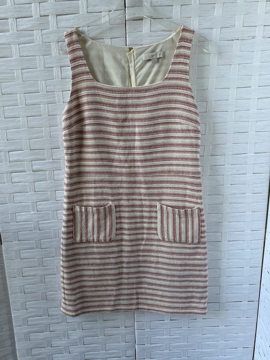 LOFT Dresses & Skirts - Loft Size 14 Sleeveless Square Neck Textured Stripe Sheath‎ Dress Office Pockets
